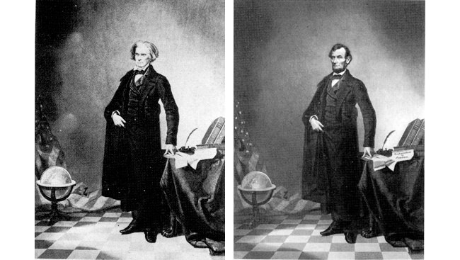 Abraham Lincoln mit falschem Körper ca. 1860