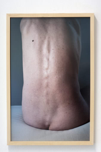 Ein Nackter Rücken mit sichtbarer Anatomie.
