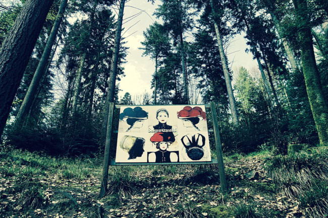 Schild im Wald