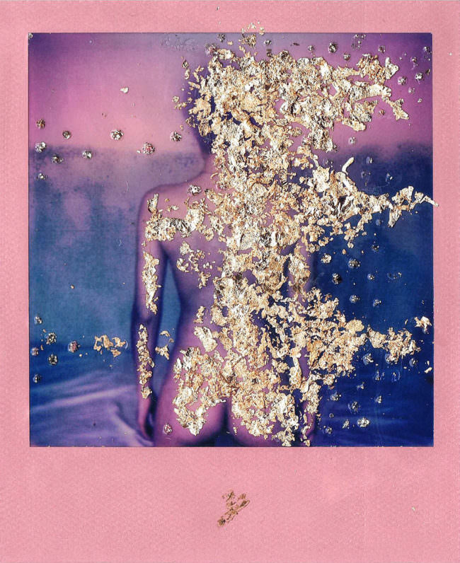 Pinkes Polaroid mit Glitzer