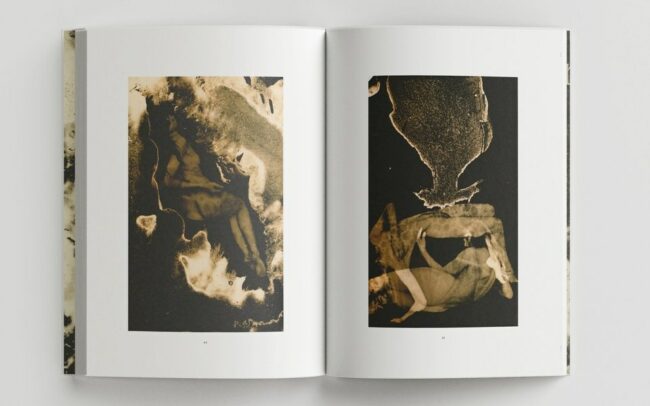 Fotobuch Doppelseite mit zwei experimentellen Fotografien