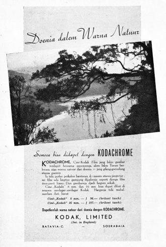 indonesische Werbeanzeige für Kodachrome, 1940.